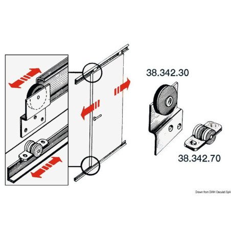 Rail inférieure inox 12x11x2000 mm Osculati - Rail et chariot - dis...