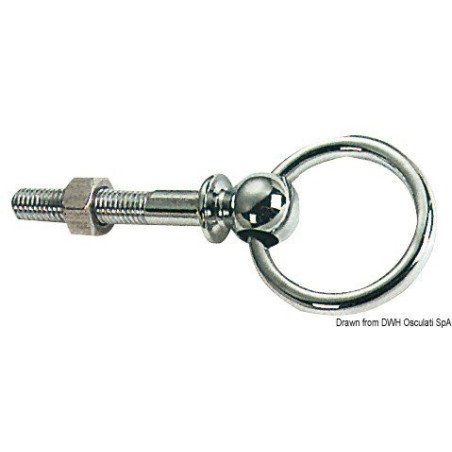 Anneau mobile sur tige laiton chromé 50 mm - - Anneau mobile sur ti...
