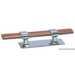 Taquet laiton chromé et iroko 210 mm - - Taquets modèle Norvégien -...