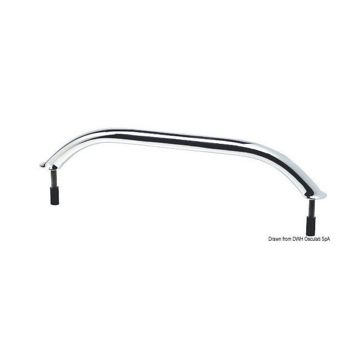 Main-courante ovalisée AISI 316 vis au dehors 610mm