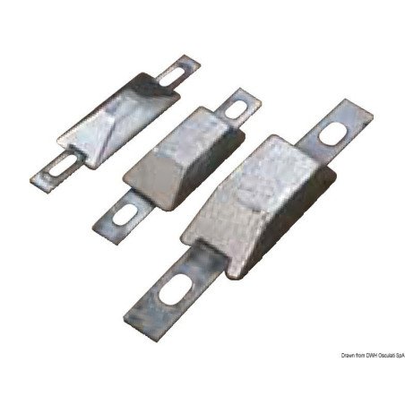 Anode rectangulaire avec encoche 95x34x17 mm Osculati - Anodes rect...