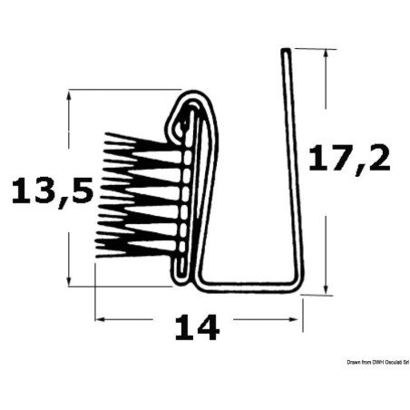 Jonc contre les courants d'air AISI316 barre 2m44 Osculati - Jonc c...