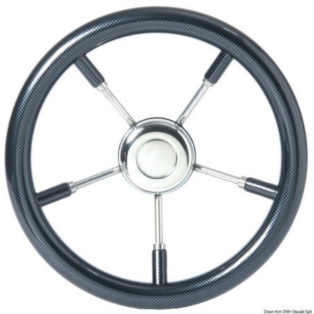 Volant carbon-look carbone 350 mm - Volants à branches en inox - d...