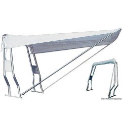 Taud télescopique pour roll-bar blanc 130 x 155 cm arrière Osculati...