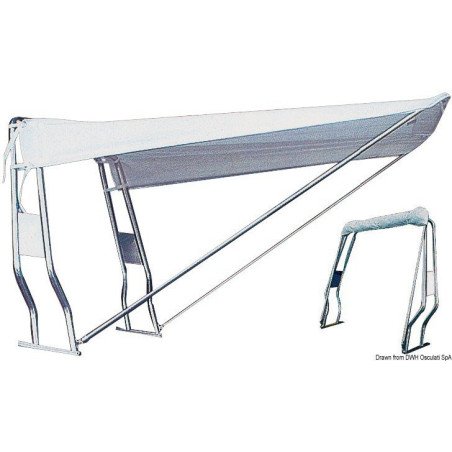 Taud télescopique pour roll-bar blanc 130 x 170 cm avant Osculati -...