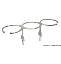 Porte-verre N. 3 verres AISI 316 vis sans tête Osculati - Porte-ver...