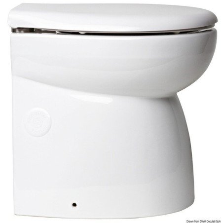 WC SILENT Elegant droit 24 V Osculati - Modèle Élégant haut avec po...
