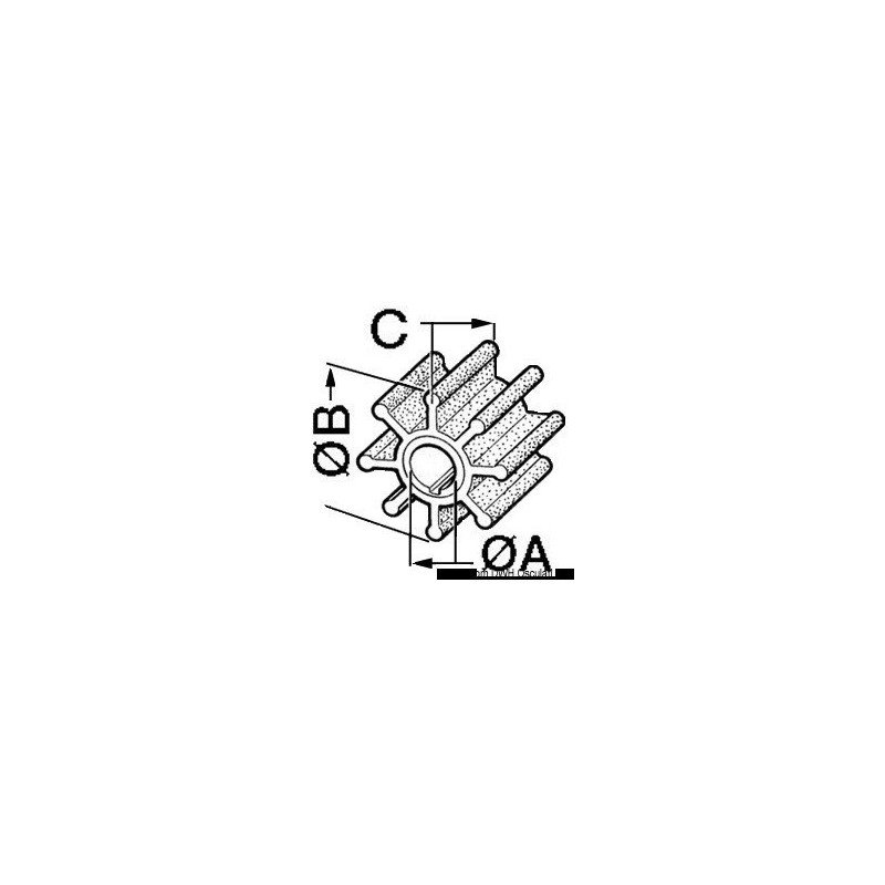 Roue TOHATSU 25/40 HP Cef marine - Pour moteurs hors-bord TOHATSU -...