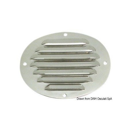 Grille aération ovale inox poli 116 x 128 mm Osculati - Grilles d'a...