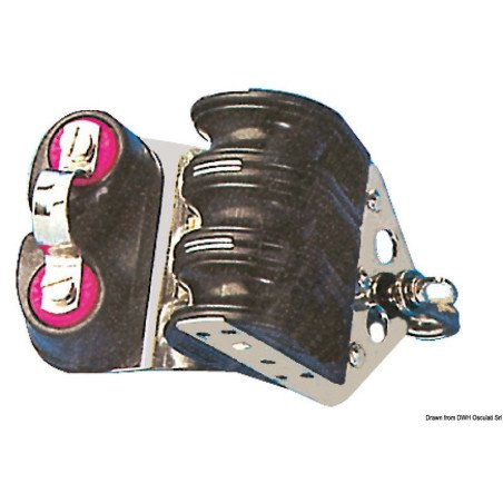Poulie sur bille triple avec coinceur 8x28 Viadana - Poulies sur bi...