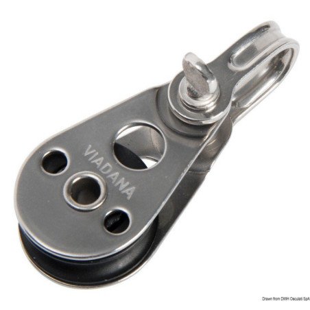 Poulie simple inox p. câble acier 25x4 Viadana - Poulies VIADANA po...