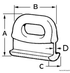 Coulisseau nylon p. grand-voile 10 mm Osculati - Coulisseaux pour g...