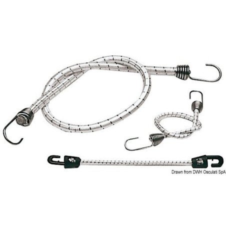 Sandow + crochet nylon 20 cm x 4 mm Osculati - Sandows avec crochet...