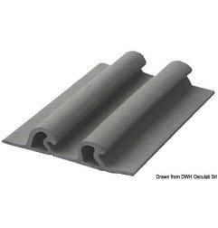 Profil double 115x21,4 gris clair RAL 7035 Osculati - Profil anti-e...