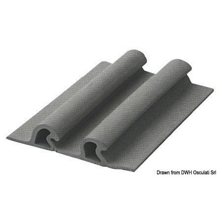 Profil double 115x21,4 gris clair RAL 7035 Osculati - Profil anti-e...