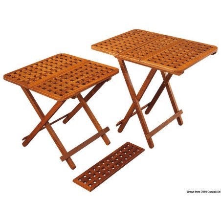 Table teck pliante 60x60 cm ARC - Table pliante en teck et rallonge...