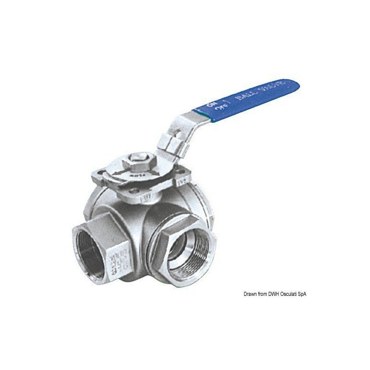 Vanne à bille 3 voies AISI 316 3/8"