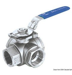 Vanne à bille 3 voies AISI 316 1/2" Osculati - Vannes à bille 3 voi...