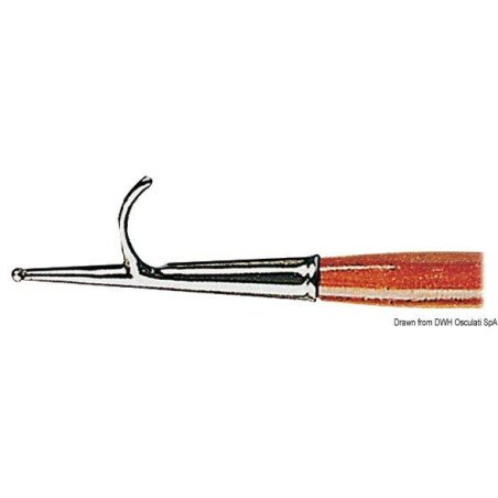 Gaffe laiton chromé + bois 260 cm Osculati - Gaffe - discount-nauti...