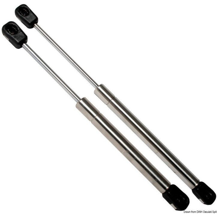 Ressort à gaz à sphère AISI 316 380 mm 12 kg