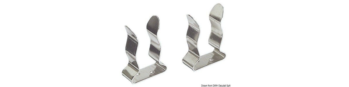 Clips en inox pour blocage des gaffes, cannes à pêche etc..