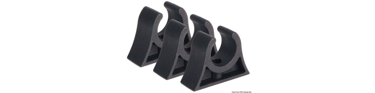 Clips pour le blocage de tubes, avirons, gaffes, cannes à pêche..