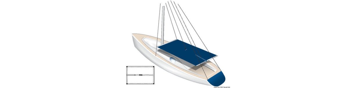 Pare-soleil en tissu imperméable blanc pour voiliers