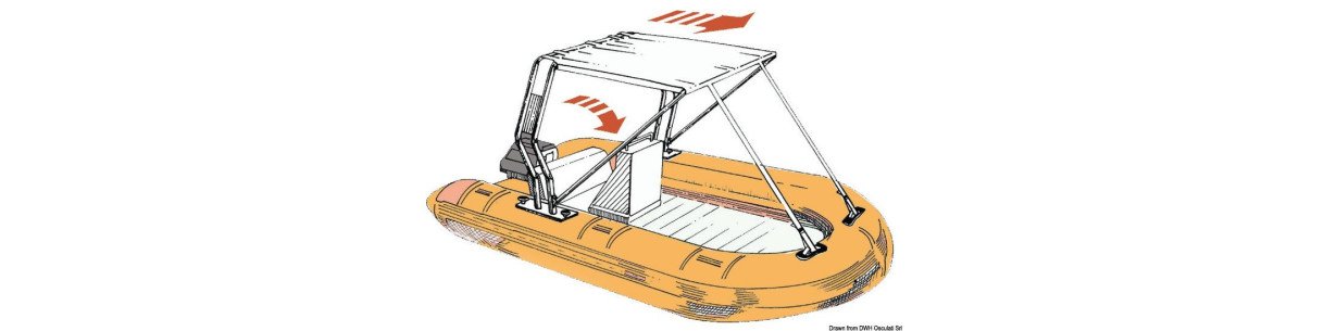 Taud télescopique pour Roll-bar en tube inox ou fibre de verre