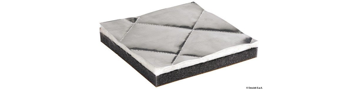Plaques antibruit phono-isolantes, phono-absorbantes et thermorésistantes, matelassé en fibre de verre