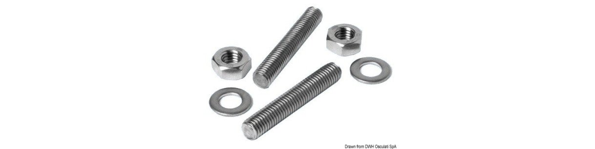 Kit vis sans tête en inox pour bittes/taquets