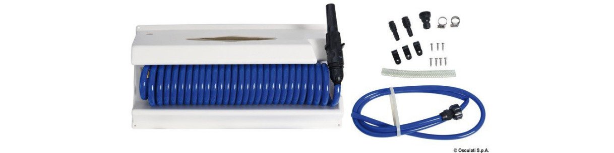 Conteneur pour tuyau eau en spirale